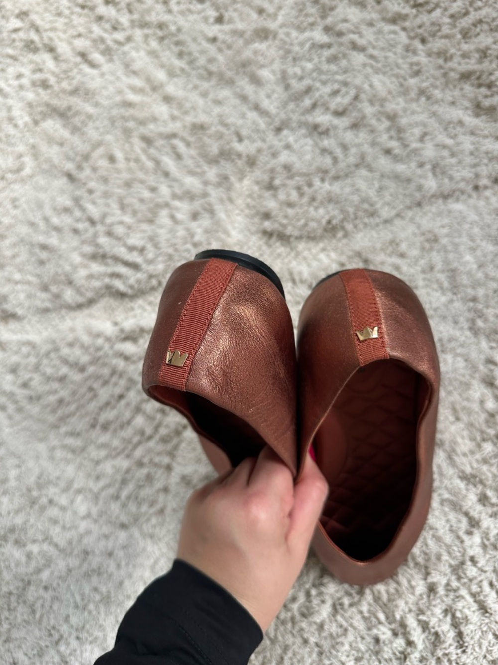 Birdies the crane flat orange Gold Metallic Ballet Flats 9.5 - Picture 7 of 9